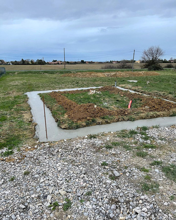 Dalle en cours pour un garage à Launac